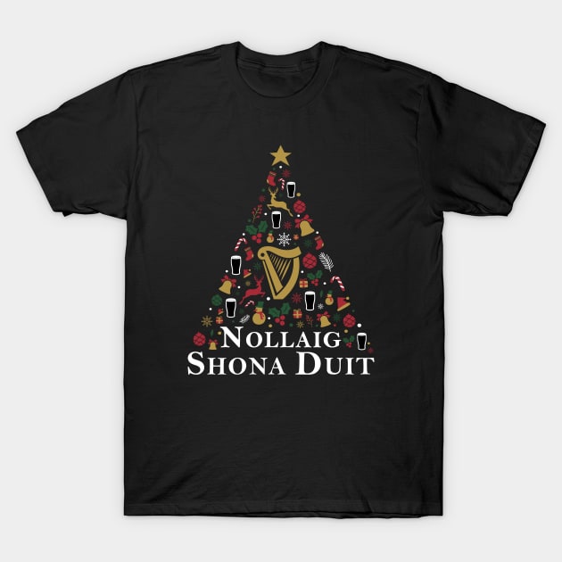 Nollaig Shona Duit Irish Tree T-Shirt by The Gift Hub